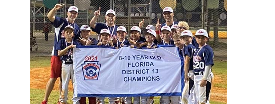2021 8/9/10 yr old Baseball All-Star District 13 Champions